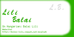 lili balai business card